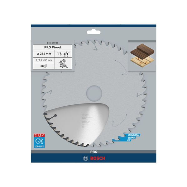 Bosch - Kreissägeblatt PRO Wood Kreissägeblatt, 2608640436 254 x 2 x 30 mm, Z60
