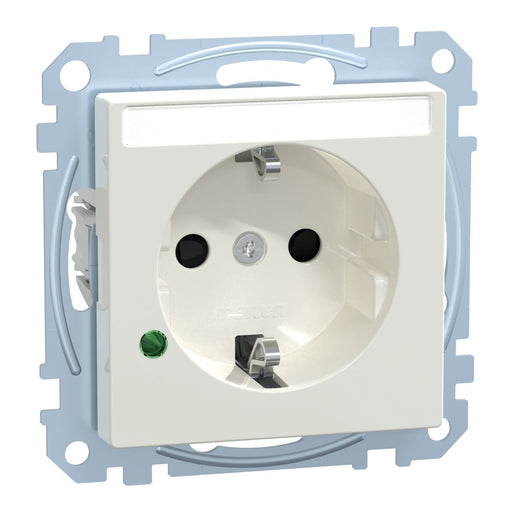 Merten - Steckdose SCHUKO-Steckdose pws/gl MEG2305-0319 Übersp.Sch.Schriftf