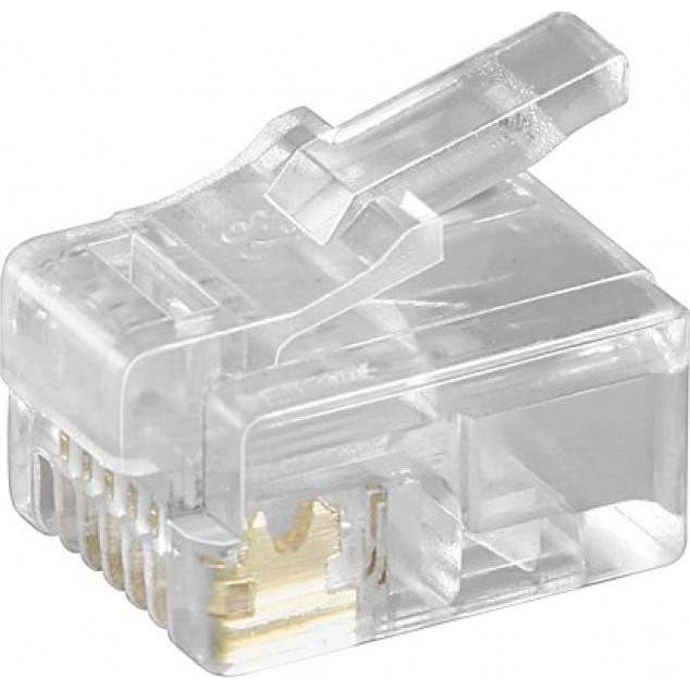 Goobay - Modularer Steckverbinder RJ12 Stecker Flachkabel 50251 St,6polig − 10 Stück