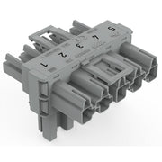 WAGO - Kompaktverteiler für steckbare Gebäudeinstallation T-Verteiler 5-polig 770-1741 Kod. B,grau − 50 Stück