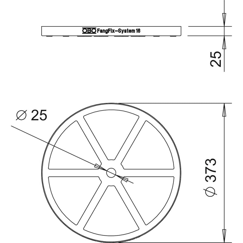 OBO Bettermann - Sockel für Fangeinrichtung Blitzschutz Basissystem F-FIX-B16 3B f.FangFix,16kg − 10 Stück
