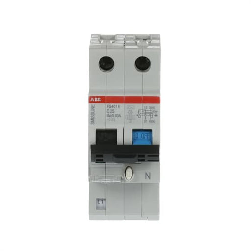 ABB Stotz S&J - Kombination FI-Schalter/Leitungsschutzschalter Fehlerstromschutzschalter FS401E-C25/0.03 C