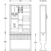 uesa - Zähler-Komplettschrank Zähleranschlußsäule ZAS-S-1-1VF AVACON 2100x590x320mm
