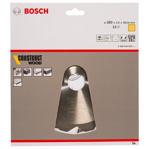 Bosch - Kreissägeblatt PRO Construct Wood 2608640632 Kreissägeblatt 180 x