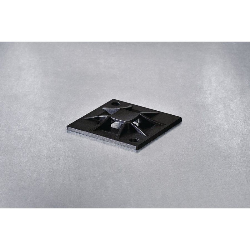 HellermannTyton - Befestigungssockel und -element für Kabelbinder Montagesockel QM30-PA66-BK-C1 30x30mm schwarz − 100 Stück