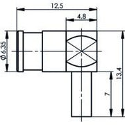 Telegärtner - Koax-Steckverbinder SMB-Kabelwinkelbuchse cr 100024865 AU, G3 (RG178B/U) − 5 Stück