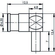 Telegärtner - Koax-Steckverbinder SMB-Kabelwinkelbuchse cr 100024865 AU, G3 (RG178B/U) − 5 Stück