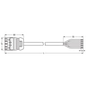 WAGO - Konfektionierte Leitung für steckbare Gebäudeinstallation konfekt. Anschlussleitung 771-9935/206-507/080 Eca,Stecker