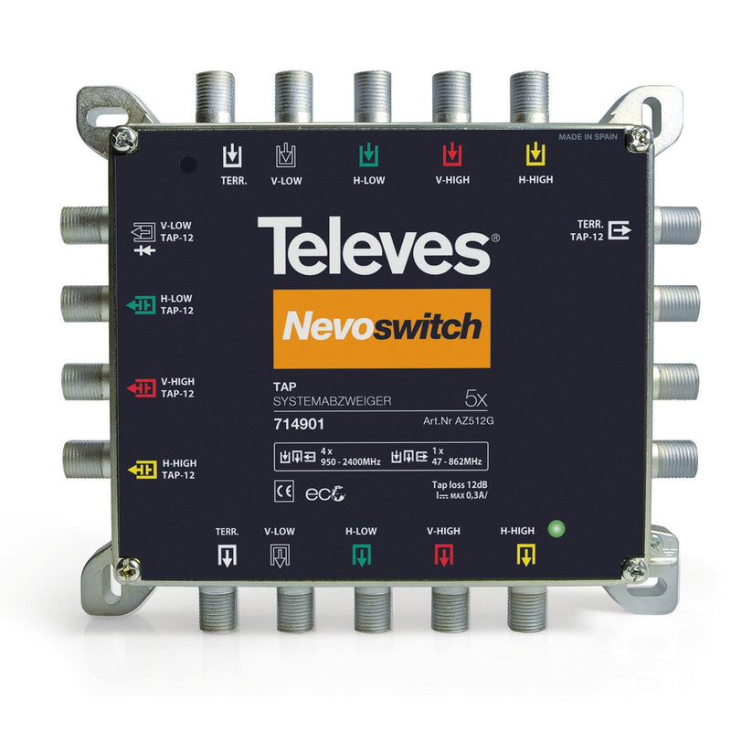 Televes - Abzweiger und Verteiler Abzweiger 5f. Guß AZS512G 12 dB NEVO
