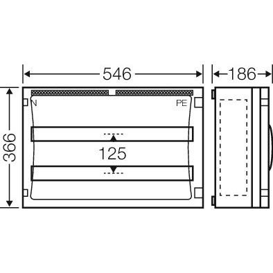Hensel - Installationskleinverteiler ENYSTAR-Automatengehäuse FP 1408 54 Teilungseinheiten