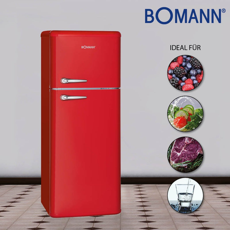 Bomann DA - Kühlschrank Retro-Doppeltür-Kühlgerät DTR 353.1 rt 55cm,208L