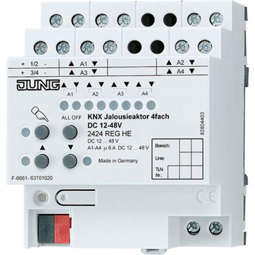 Jung - Bussystem-Jalousieaktor KNX Jalousieaktor 4-fach 2424 REGHE DC 12-48V − 1 Stück
