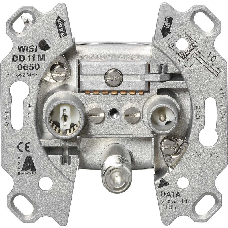 Wisi - Antennensteckdose Durchgangsdose, 10 dB DD11M0650 3-Loch, Um,KDG zert.  − 1 Stück