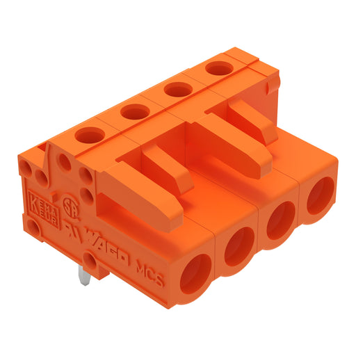 WAGO - Leiterplattensteckverbinder THT-Federleiste abgewink. 232-264 Maß 5,08mm,orange − 100 Stück