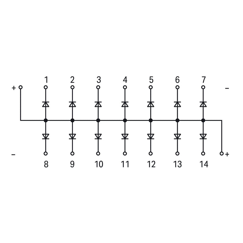 WAGO - Bauelement-Reihenklemme Dopeltes Diodengatter 289-121 14Dioden o.Montagepl