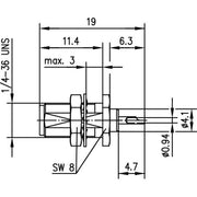 Telegärtner - Koax-Steckverbinder SMA-Einbaubuchse AU 50Ohm 100024715 − 5 Stück