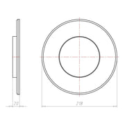 Kaiser - Zubehör/Ersatzteile für Leuchteneinbaugehäuse Frontteil HaloX 180 1282-62 110mm f. Sichtbeton