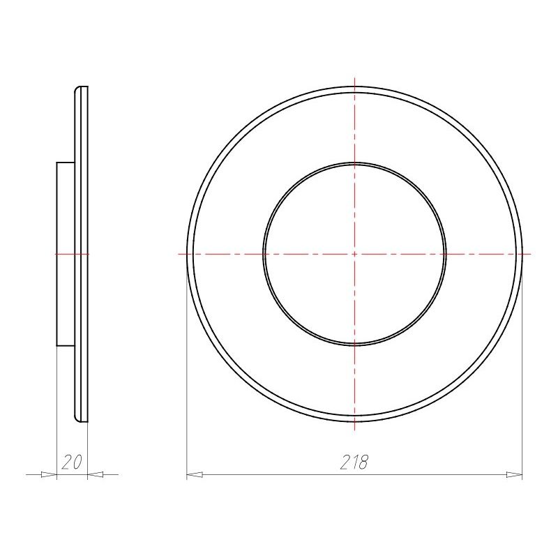Kaiser - Zubehör/Ersatzteile für Leuchteneinbaugehäuse Frontteil HaloX 180 1282-62 110mm f. Sichtbeton