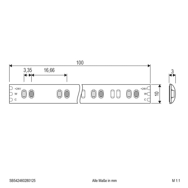 EVN Lichttechnik - Lichtschlauch/-band LED-Stripe SB542460280125 kürzbar IP54