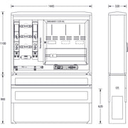 uesa - Zähler-Komplettschrank Wandlermessung WM-ZWS-250A E.DIS 1100x1445x320mm