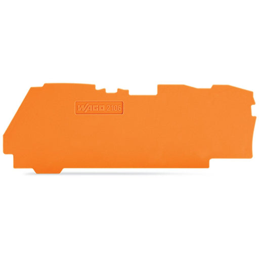 WAGO GmbH & Co. KG - Abschluss- und Zwischenplatte für Reihenklemme Abschluss Zwischenplatte 2106-1392 1 mm, orange − 25 Stück