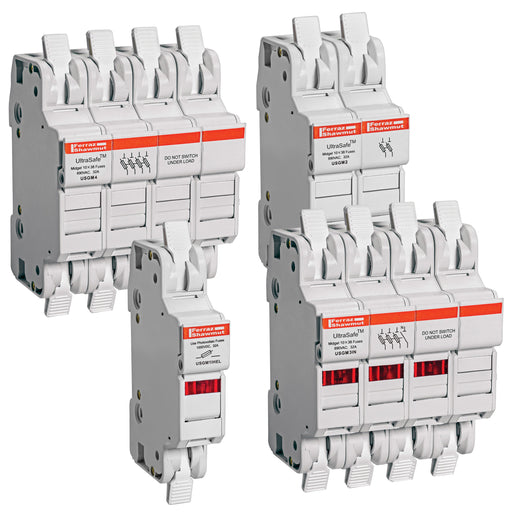 Mersen - Halter für zylindrische Sicherung Sicherungshalter Midget USGM1I-DC24 10x38 30A 1-polig − 12 Stück