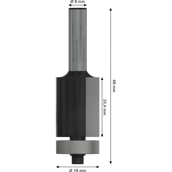 Bosch - Fräser PRO Bündigfräser mit 2608629675 untenliegendem