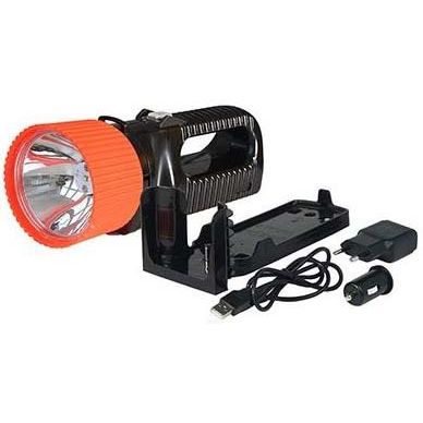 AccuLux - Handscheinwerfer LED Fernstrahler 442181 230V/12-24V, sw/rt  − 1 Stück