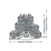 WAGO GmbH & Co. KG - Durchgangs-Reihenklemme Dreistockklemme 2200-3218 Drücker,gr − 40 Stück