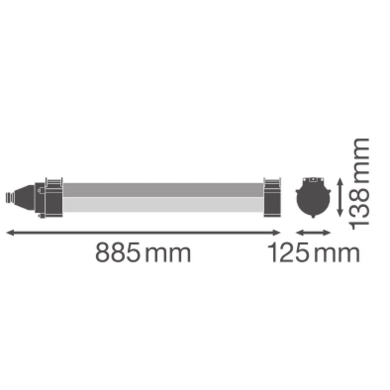 Ledvance - Decken-/Wandleuchte LED-Feuchtraumleuchte DPMAX600S15W840VW69 840, IP69, 0,6m
