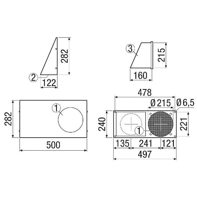 Maico - Zubehör/Ersatzteile für Ventilatoren Kombi-Wandstutzen KWH 20/2 L