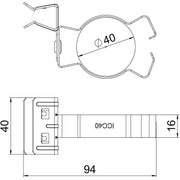OBO Bettermann - Befestigungsklammer Trägerklammer SCHPC 10-15 D40 m.Rohraufna. 36-40mm − 50 Stück