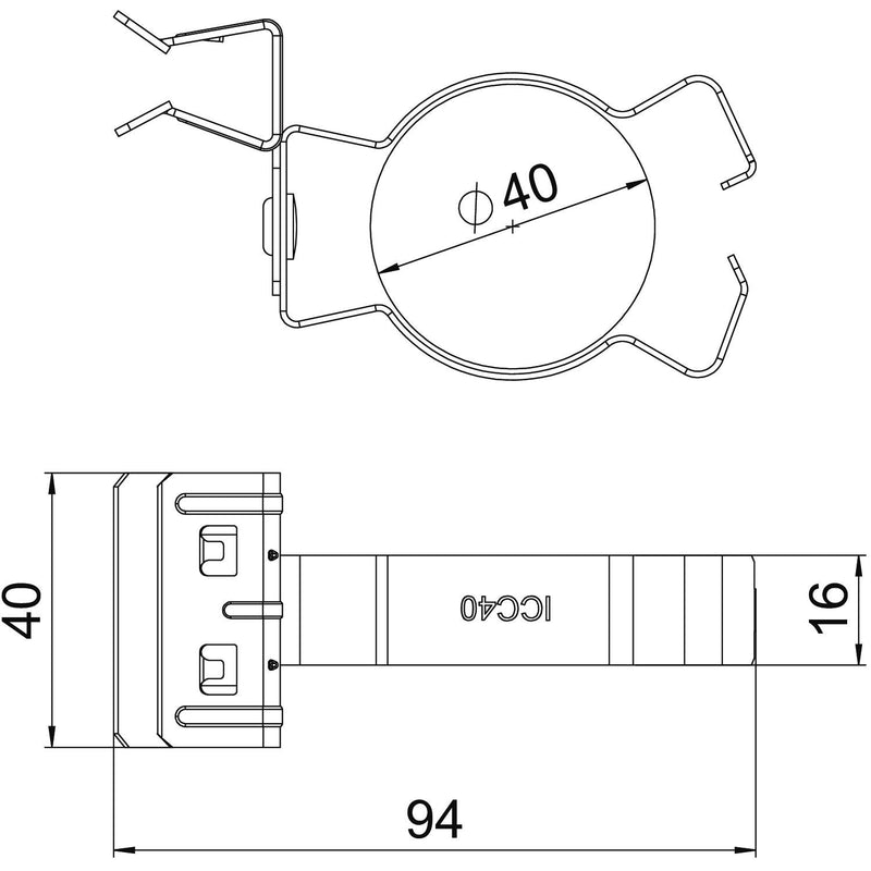 OBO Bettermann - Befestigungsklammer Trägerklammer SCHPC 10-15 D40 m.Rohraufna. 36-40mm − 50 Stück