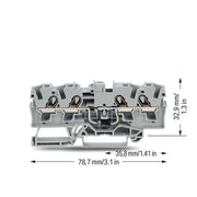 WAGO - Bauelement-Reihenklemme Bauelementklemme 2004-1411/1000-401 Diode 1N5408,grau − 50 Stück