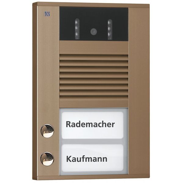 TCS Tür Control - Türstation für Türkommunikation Video color Außenstation AVD14023-0012 2Tast 1reih.AP bro