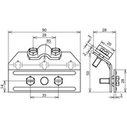 DEHN - Anschlussklemme für Blitzschutz Schneefanggitterklemme 343 000 St/tZn 3-13mm