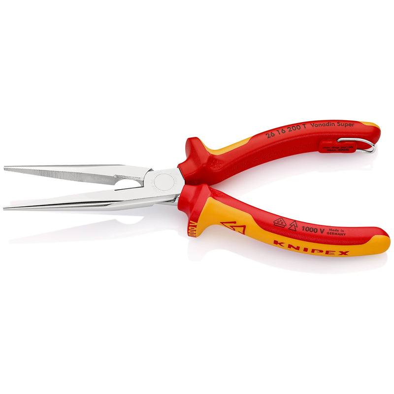 Knipex - Flachzange Flachrundzange 26 16 200 T BK − 1 Stück