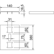 OBO Bettermann - Einlegeblech für Kabelleiter Sprossenauflageblech SAB40 FS 380x140x16,5 − 25 Stück