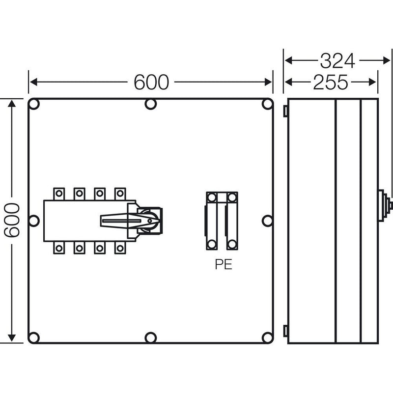 Hensel - Lasttrennschalter Mi-Lastumschaltergehäuse Mi 7882 250A 4polig+PE