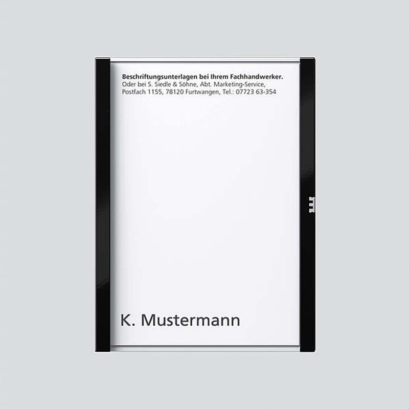 Siedle&Söhne - Zubehör/Ersatzteile für Türkommunikation Namensschild sw-hgl 200029949-00 f. TM612-1/BTM650-01