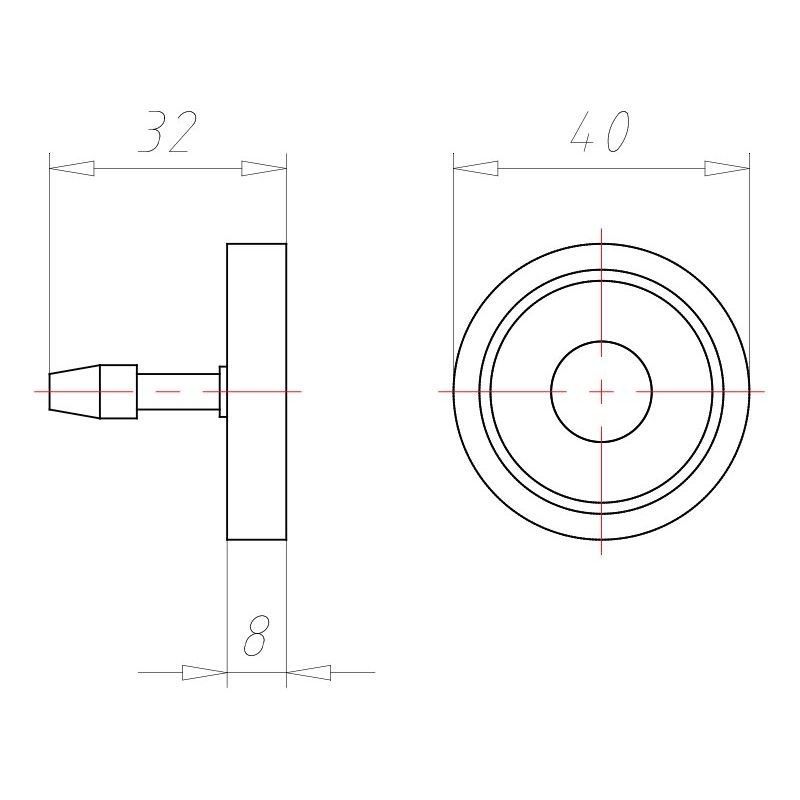 Kaiser - Zubehör/Ersatzteile für Dose/Gehäuse für Montage in der Wand/Decke Betonbau,System-Haftmagnet 1299-70 − 10 Stück
