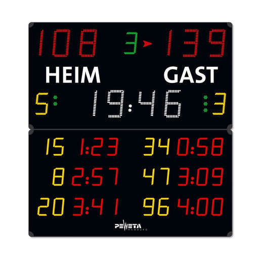Peweta - Uhr Handball-Anzeigetafel 24.676.541 HEIM und GAST