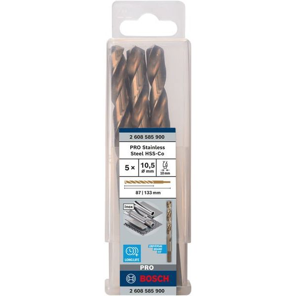 Bosch - Bohrer PRO Stainless Steel HSS-Co 2608585900 Spiralbohrer 10,5 x