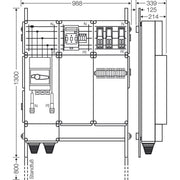 Hensel - Verteilerschrank für Energieversorgung Ladeverteiler Mi EV 44kW 3001 b. z. 3 Doppelladepu