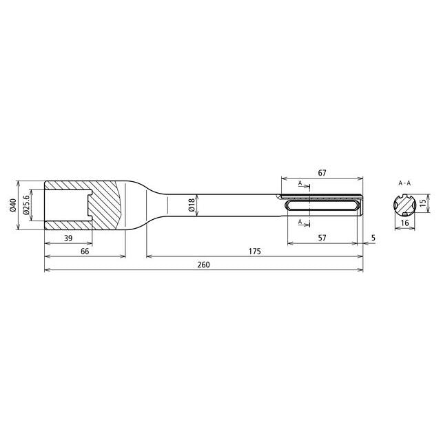 DEHN - Einschlaghilfe für Stab-/Tiefenerder Hammereinsatz HE RE 25 #648009 f. TE D 25mm L 260mm