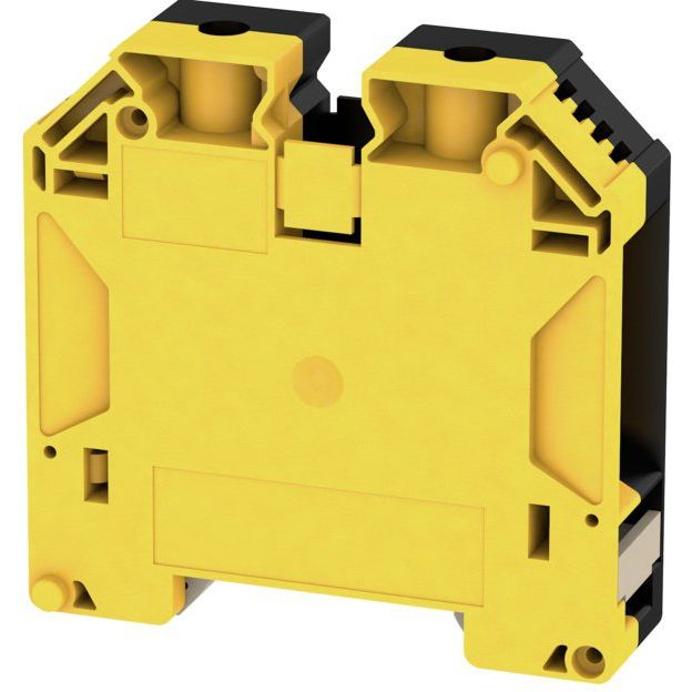 Weidmüller - Durchgangs-Reihenklemme Klemme WDU 50N GE/SW Schraubanschl.,50mm² − 10 Stück