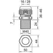 OBO Bettermann - Kabelverschraubung V-TEC VM LL40 SW 24mm, M40, PA − 10 Stück