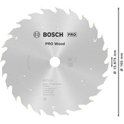 Bosch - Kreissägeblatt PRO Wood cordless 2608837681 Kreissägeblatt 165 x