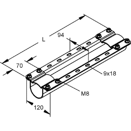 Rico - Montagematerial für Kabeltragsystem Schalterträger 161V7-500 f.Kabelschutzrohr vz