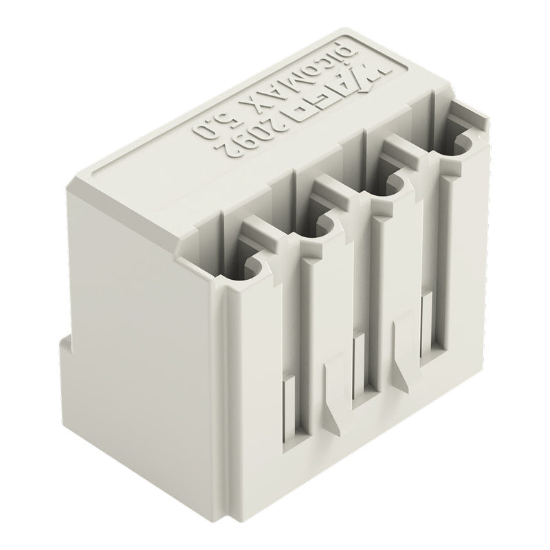 WAGO - Leiterplattensteckverbinder THR-Federleiste gerade 2092-1304/200-000 5mm,lichtgrau − 200 Stück
